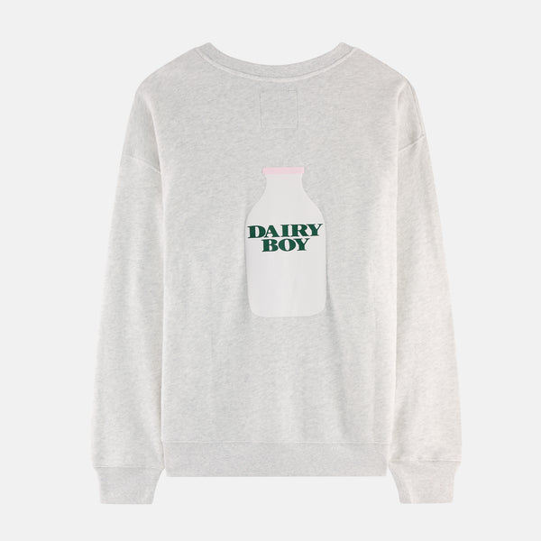 Milk Bottle Crewneck - Heather Grey