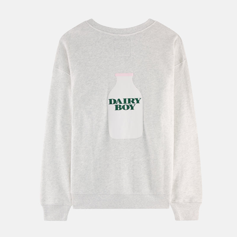 Milk Bottle Crewneck - Heather Grey