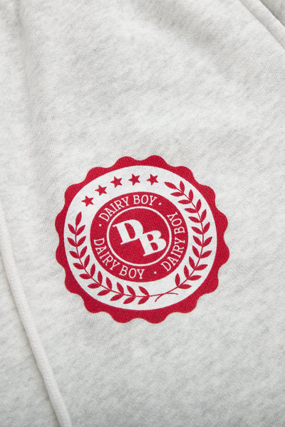 Study Break Straight Leg Sweatpants - Heather Grey/Barn Red