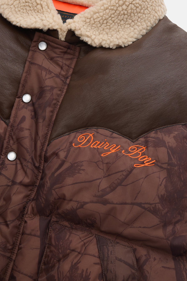 Mountain Puffer Vest - Chocolate Camo