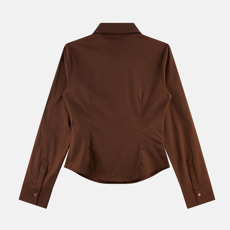 Tailored Pearl Snap Top - Tuscan