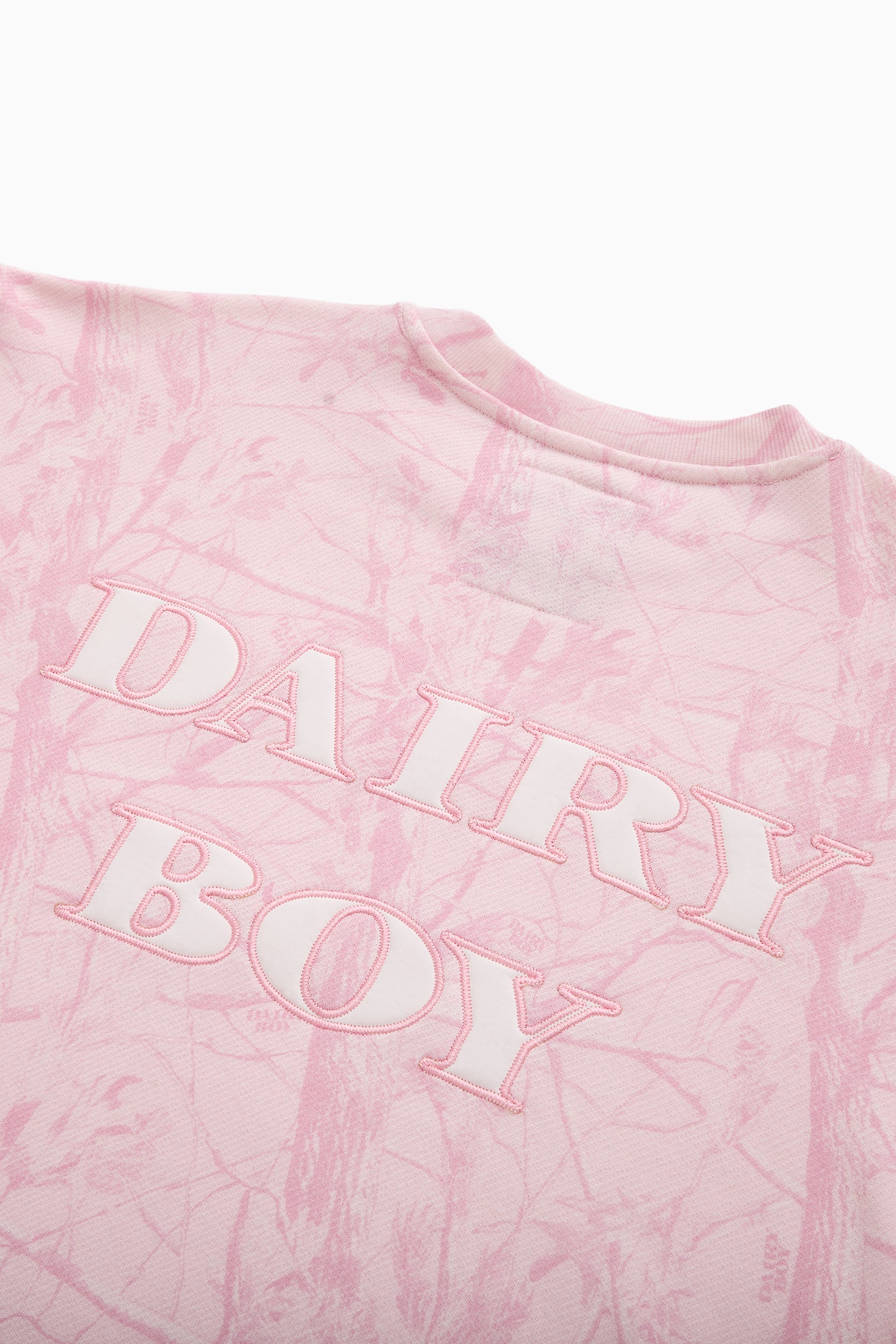 Oversized Crewneck - Bubblegum Camo/Pink Applique