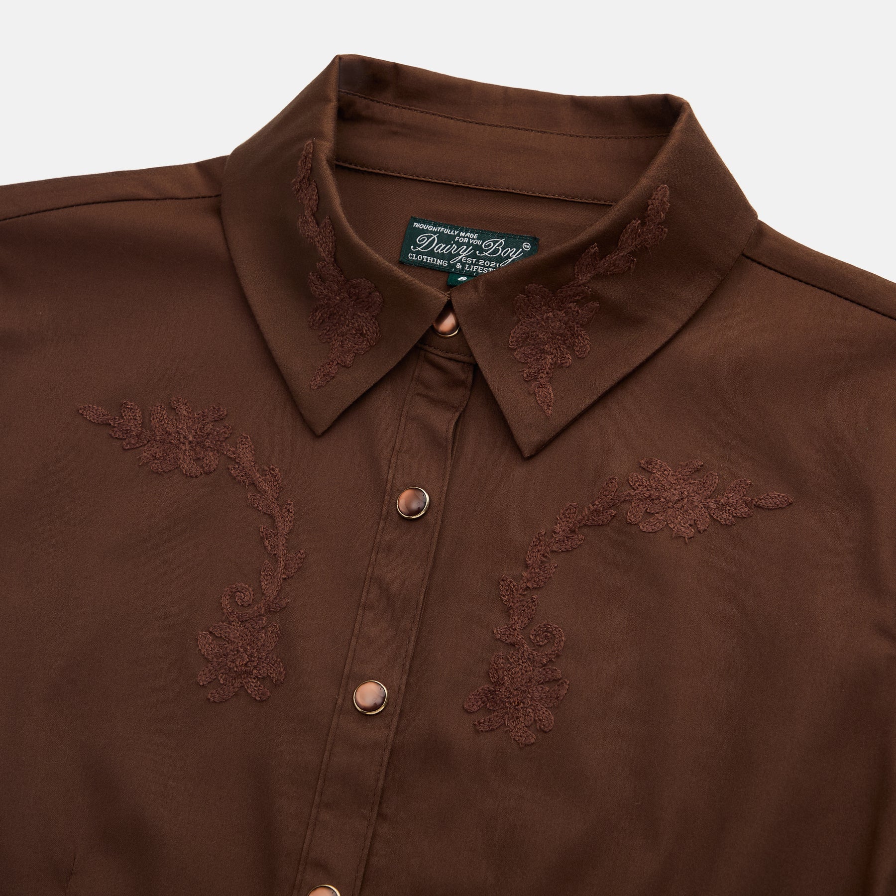 Tailored Pearl Snap Top - Tuscan