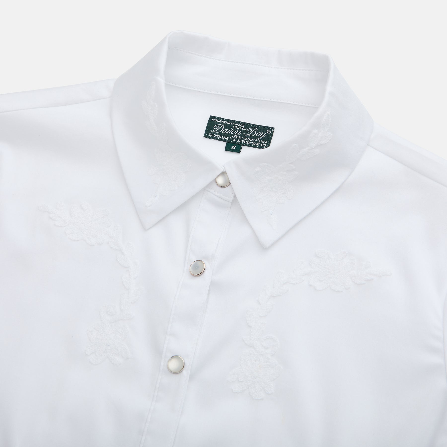 Tailored Pearl Snap Top - Goose Goose / 6 Tailored Pearl Snap Top - Goose Goose / 6