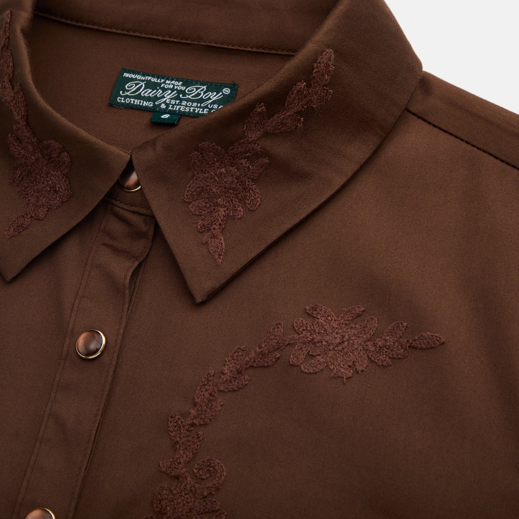 Tailored Pearl Snap Top - Tuscan