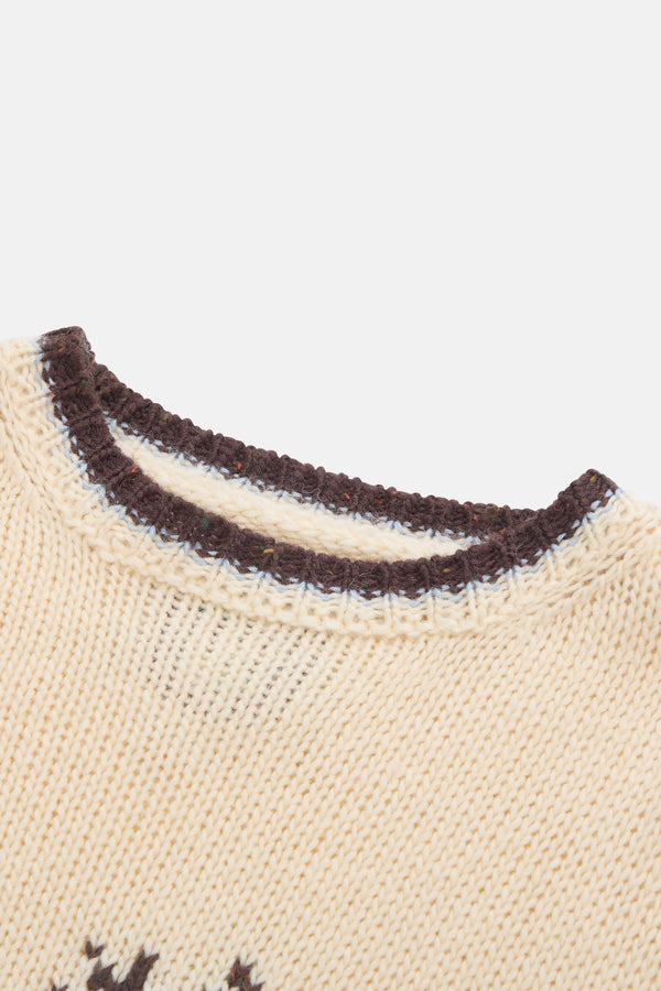 Deer Sweater - Soft Cream