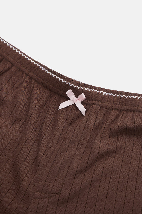 Pointelle Sleep Pant - Chocolate