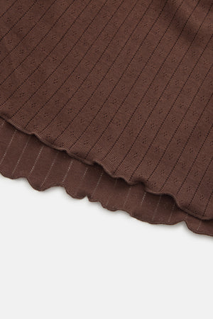 Pointelle Sleep Short - Chocolate