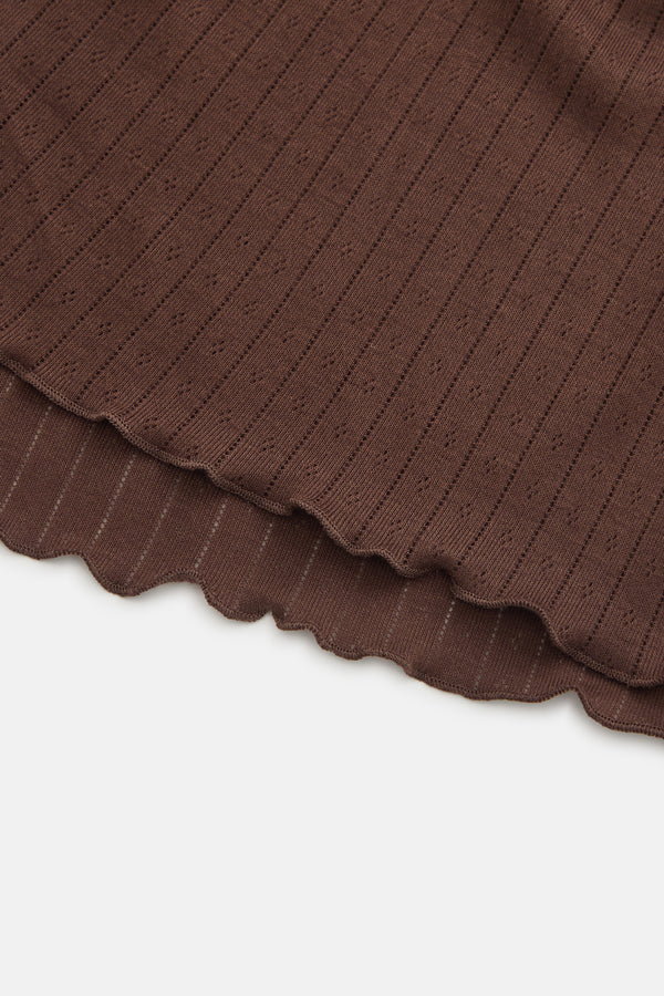 Pointelle Sleep Short - Chocolate