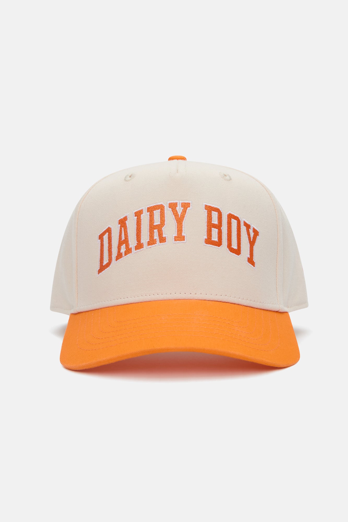 Study Break Varsity Trucker Hat - Champion Orange - Dairy Boy