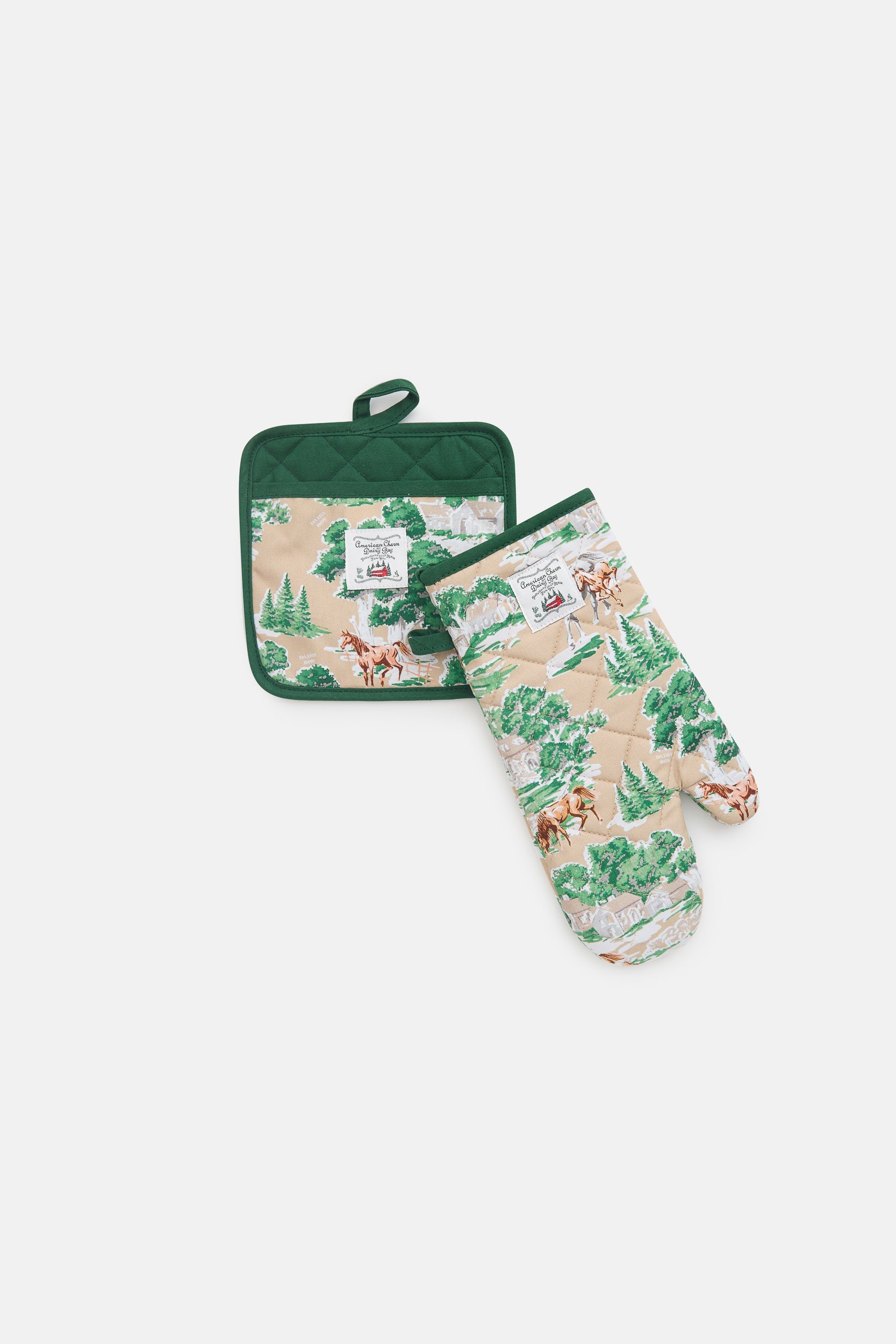Horse Country Oven Mitt & Potholder Set