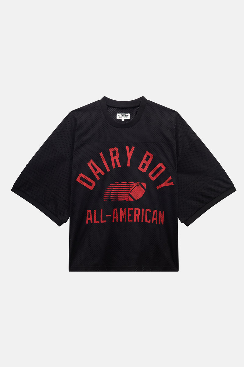 Study Break Varsity Jersey - Black/Barn Red