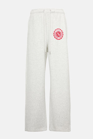 Study Break Straight Leg Sweatpants - Heather Grey/Barn Red