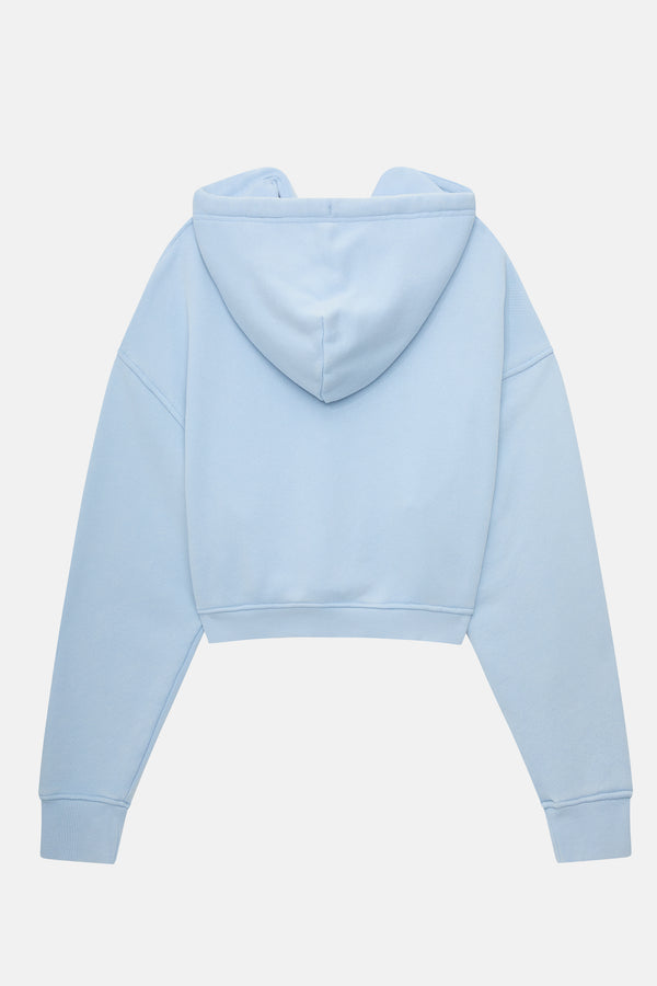 Milk Bottle Cropped Hoodie - Icy Blue