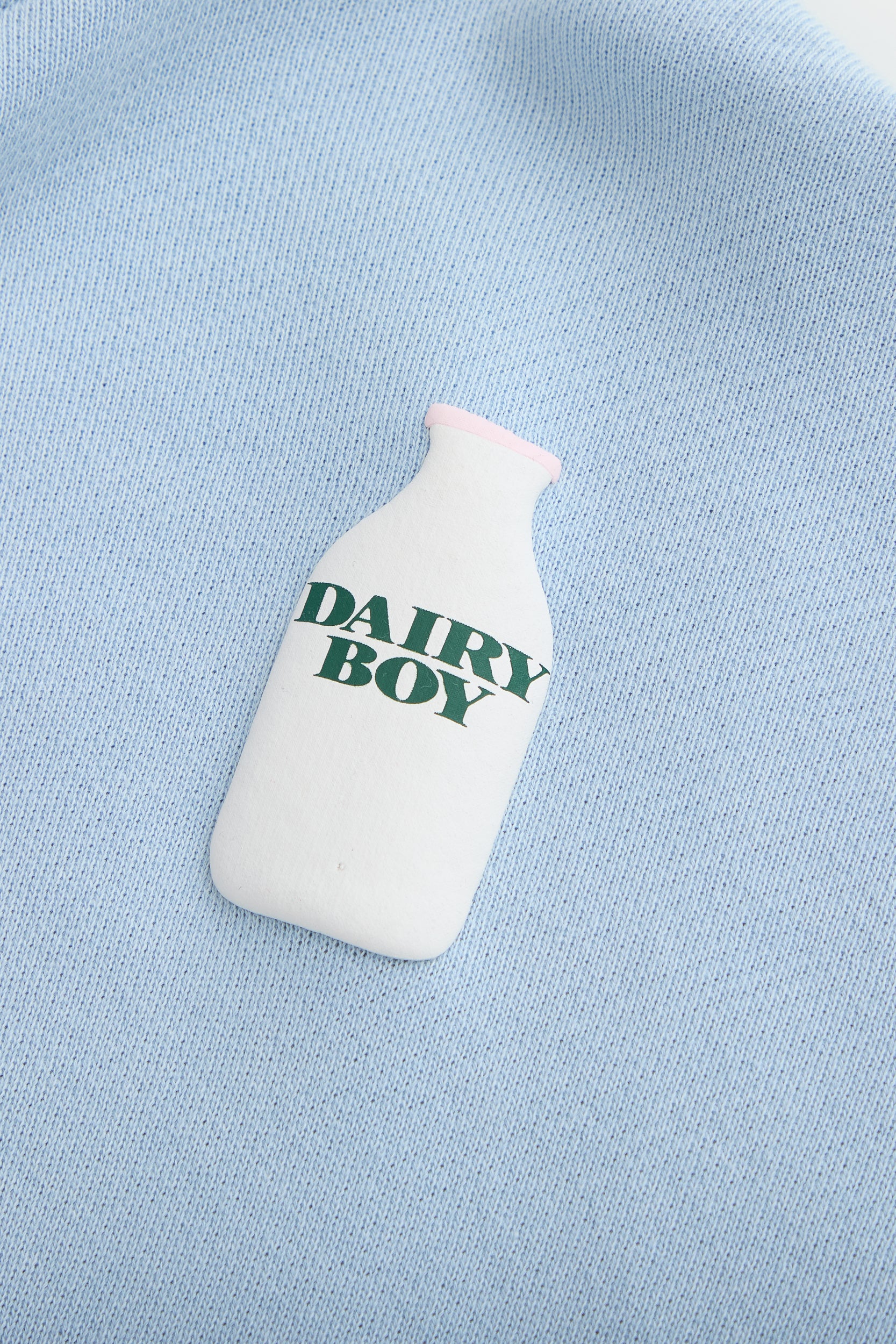 Milk Bottle Cropped Hoodie - Icy Blue