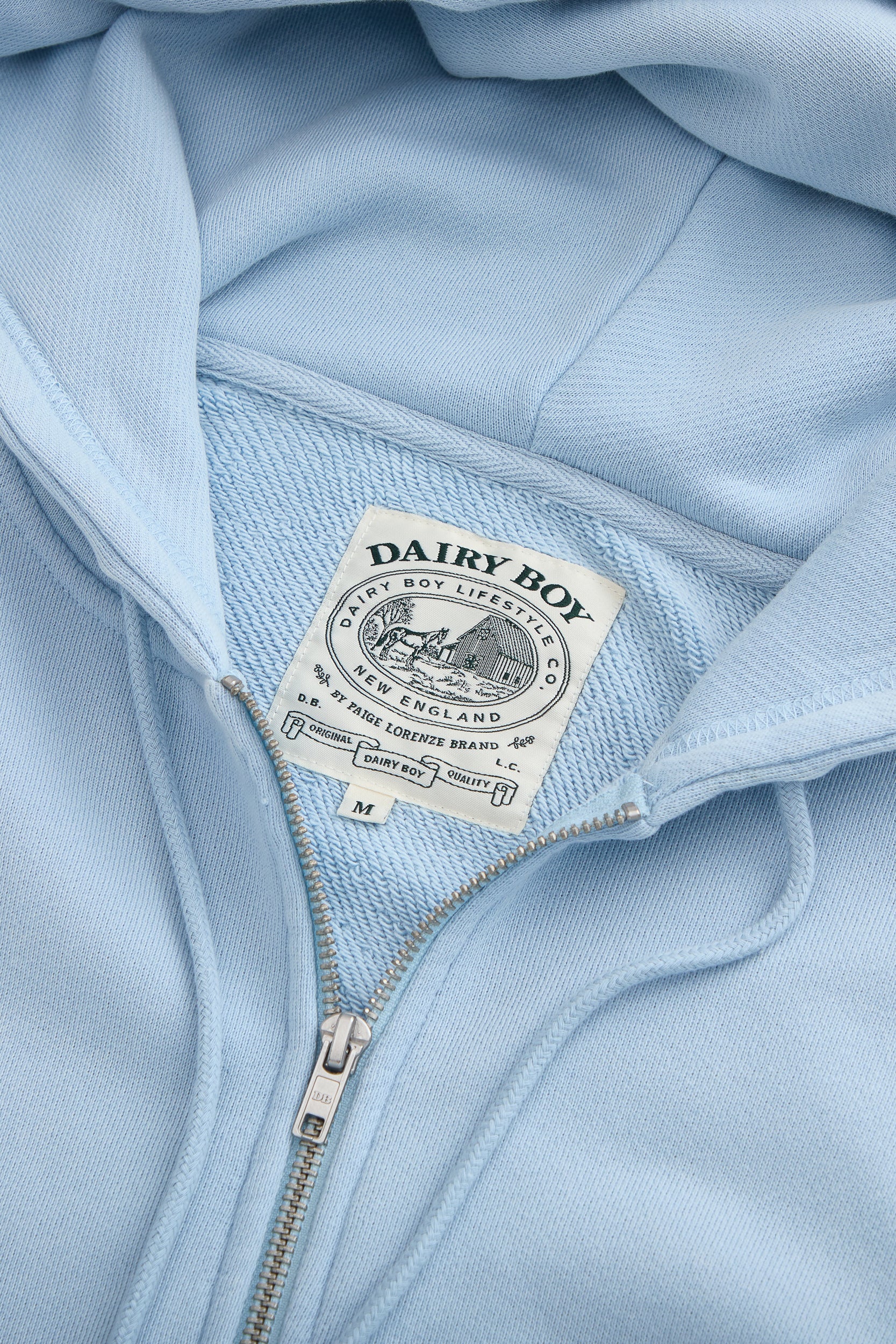 Milk Bottle Cropped Zip Up - Icy Blue - Dairy Boy