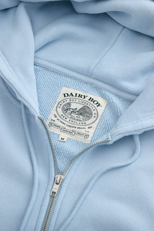 Milk Bottle Cropped Zip Up - Icy Blue