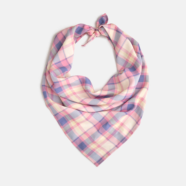 小物 DEPT / CRAZY CHECK LONG SCARF Unique Vintage Brown Distorted Check Hair Scarf