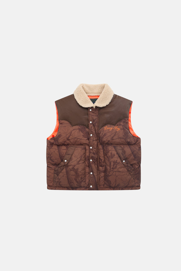 Mountain Puffer Vest - Chocolate Camo