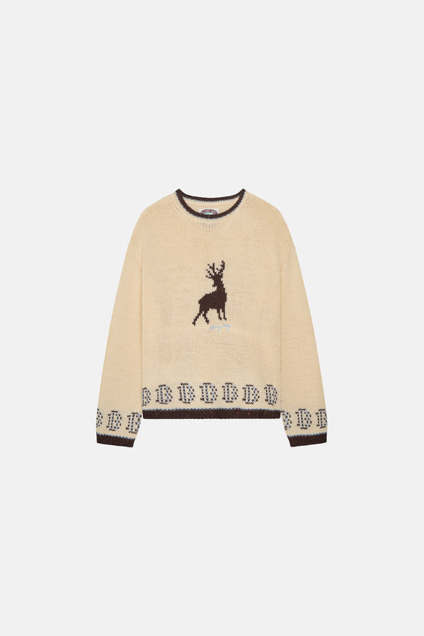 Deer Sweater - Soft Cream