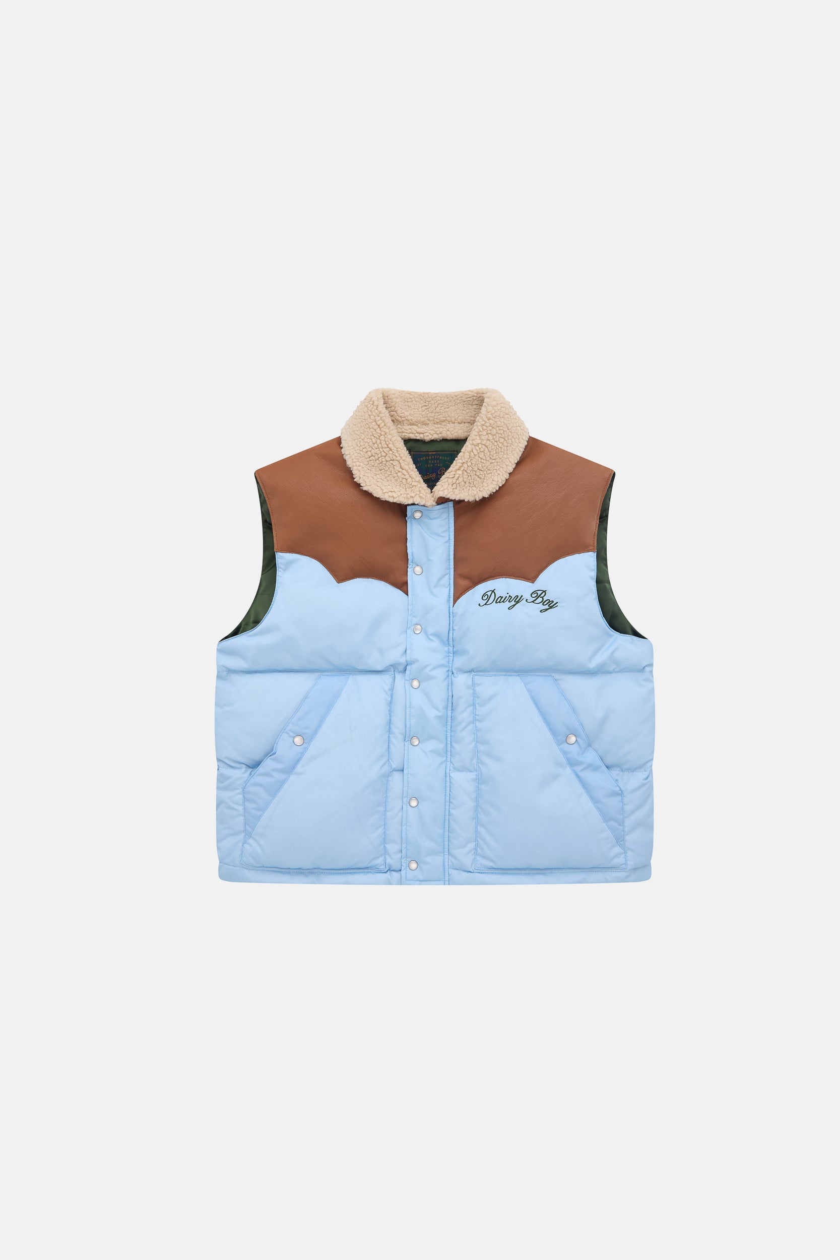 Mountain Puffer Vest - Sky Blue - Dairy Boy