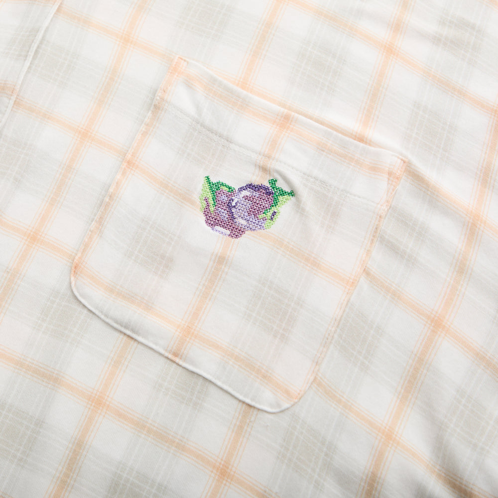 Garden Bed Sleep Set - Eggplant in Sailor Plaid