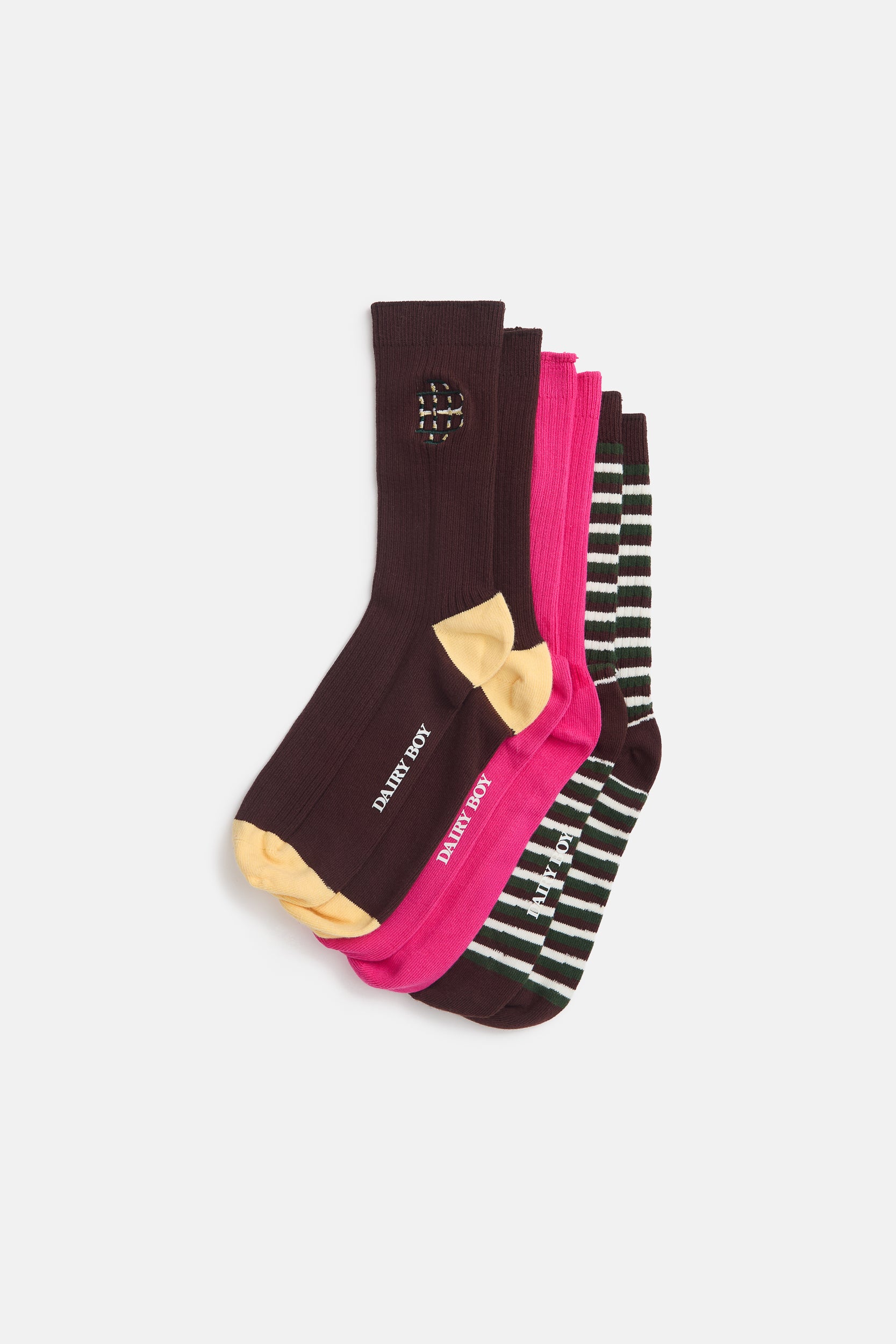 DB Logo Sock Set - Brown Multi