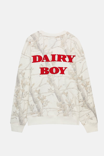 Study Break Oversized Crewneck - Woodland Camo/Barn Red