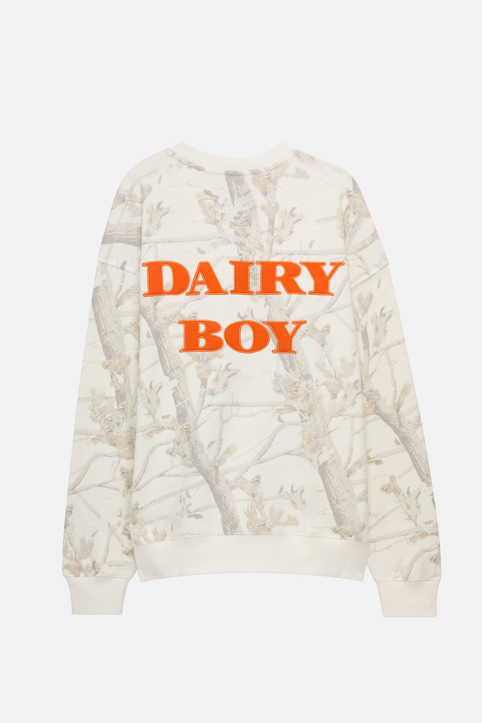 Study Break Oversized Crewneck - Woodland Camo/Champion Orange