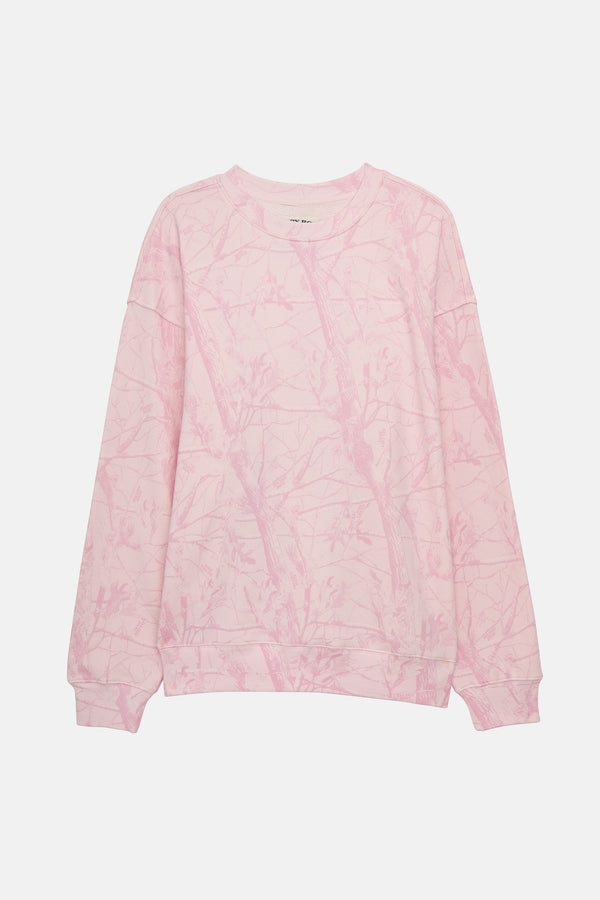 Oversized Crewneck - Bubblegum Camo/Pink Applique