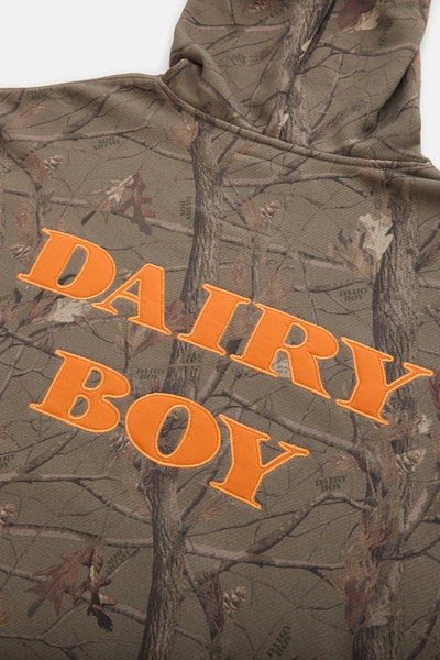 Study Break Boyfriend Hoodie - Evergreen Camo/Champion Orange