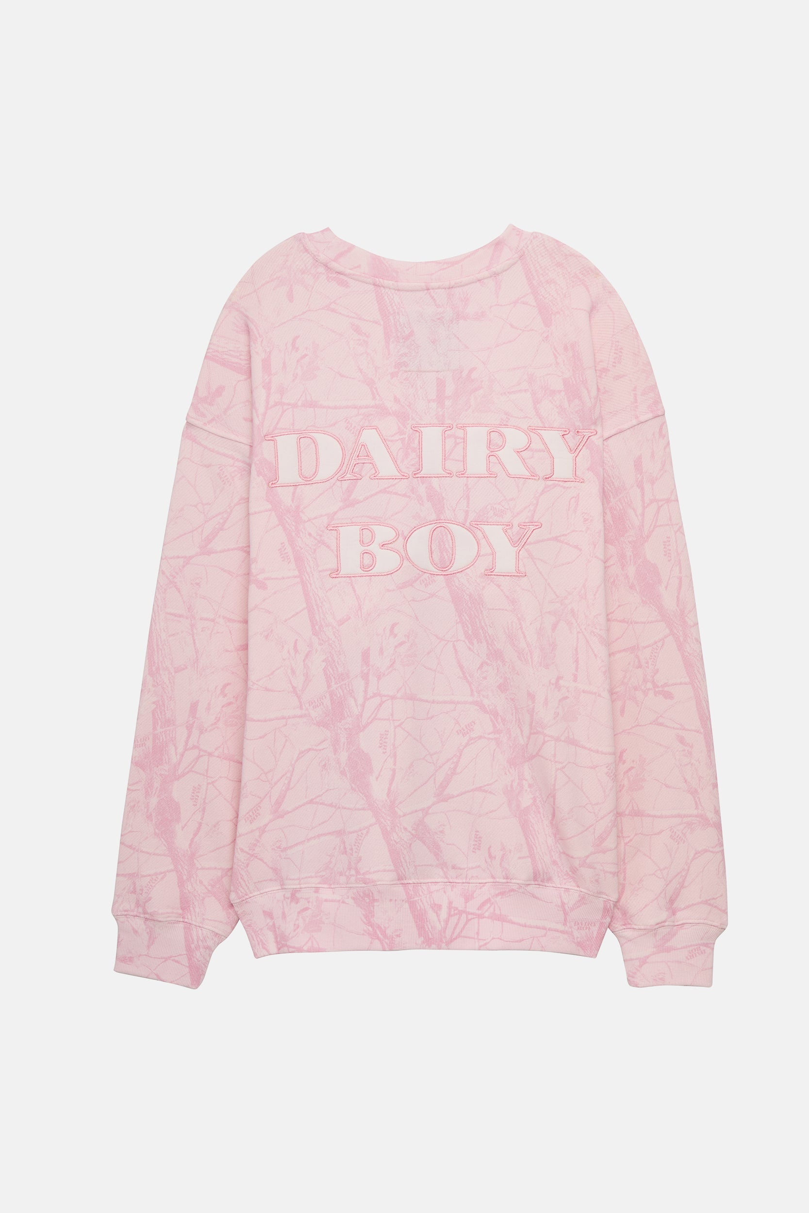Oversized Crewneck - Bubblegum Camo/Pink Applique