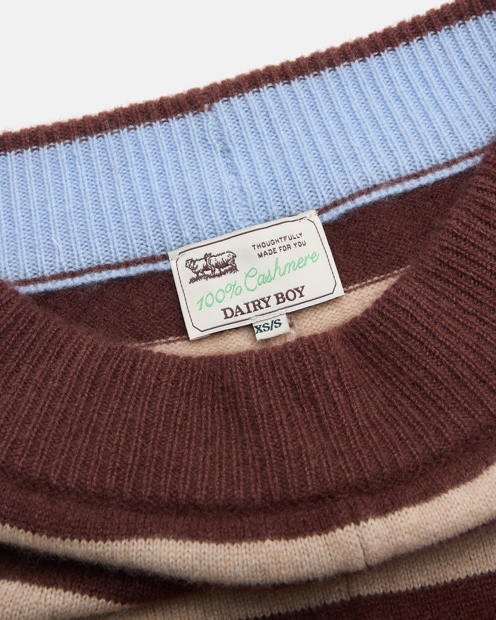 The Cashmere Pant - Coffee Stripe