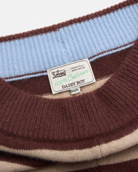 The Cashmere Pant - Coffee Stripe