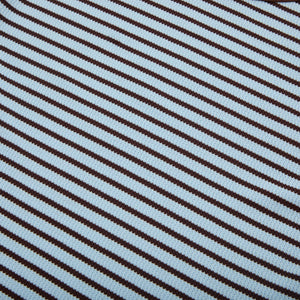 Fabric with blue and brown diagonal stripes