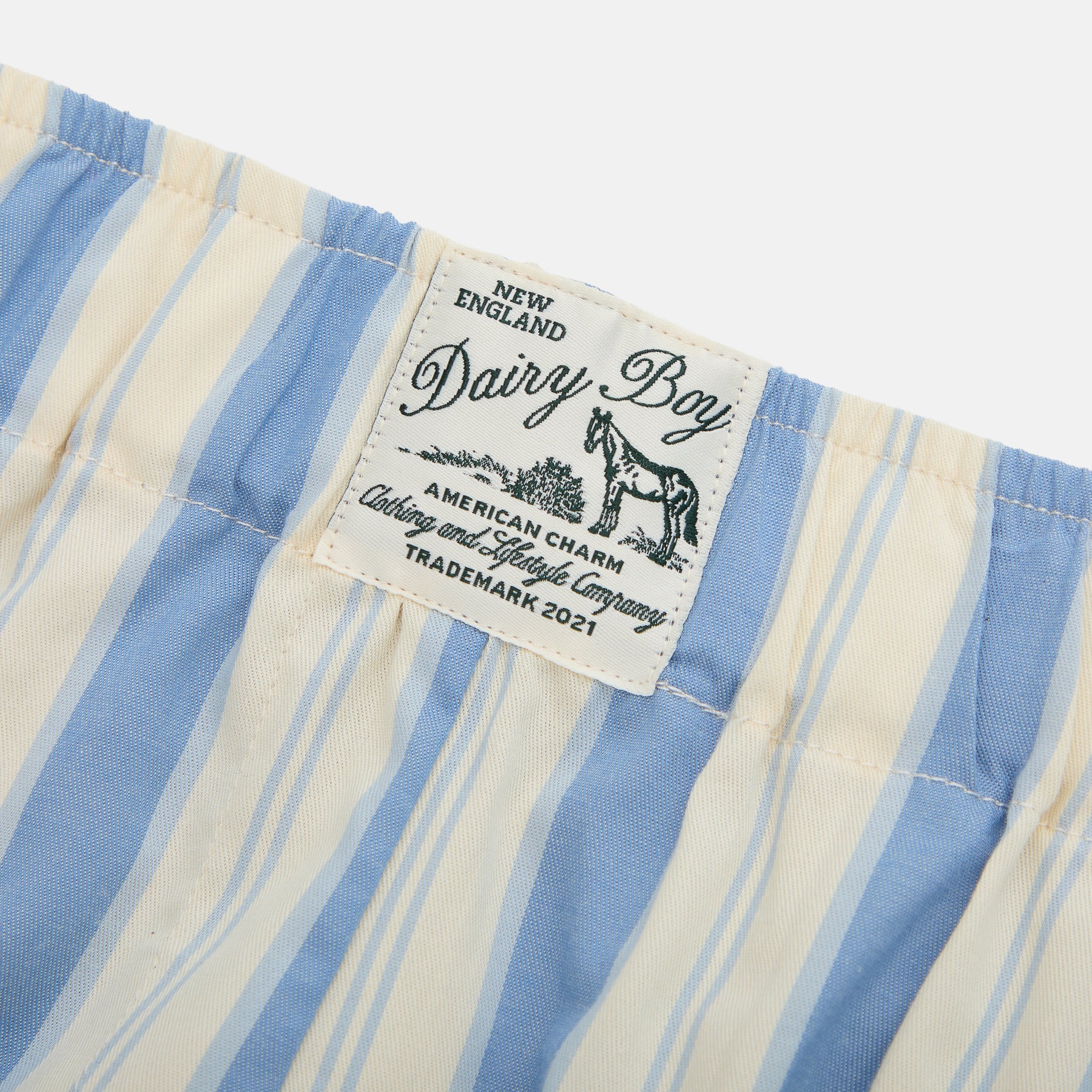 Garden Bed Boxer Shorts - Blue Pinstripe
