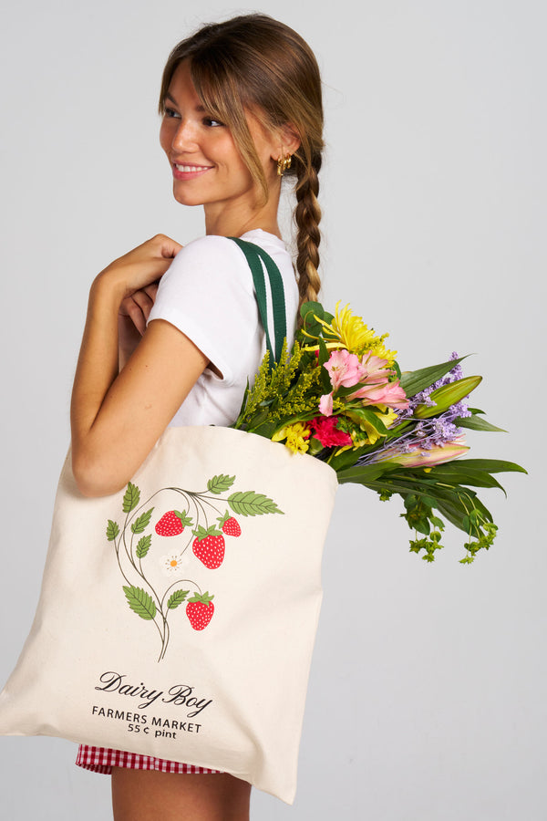 Farmer's Market Strawberry Tote
