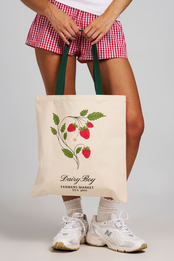 Farmer's Market Strawberry Tote