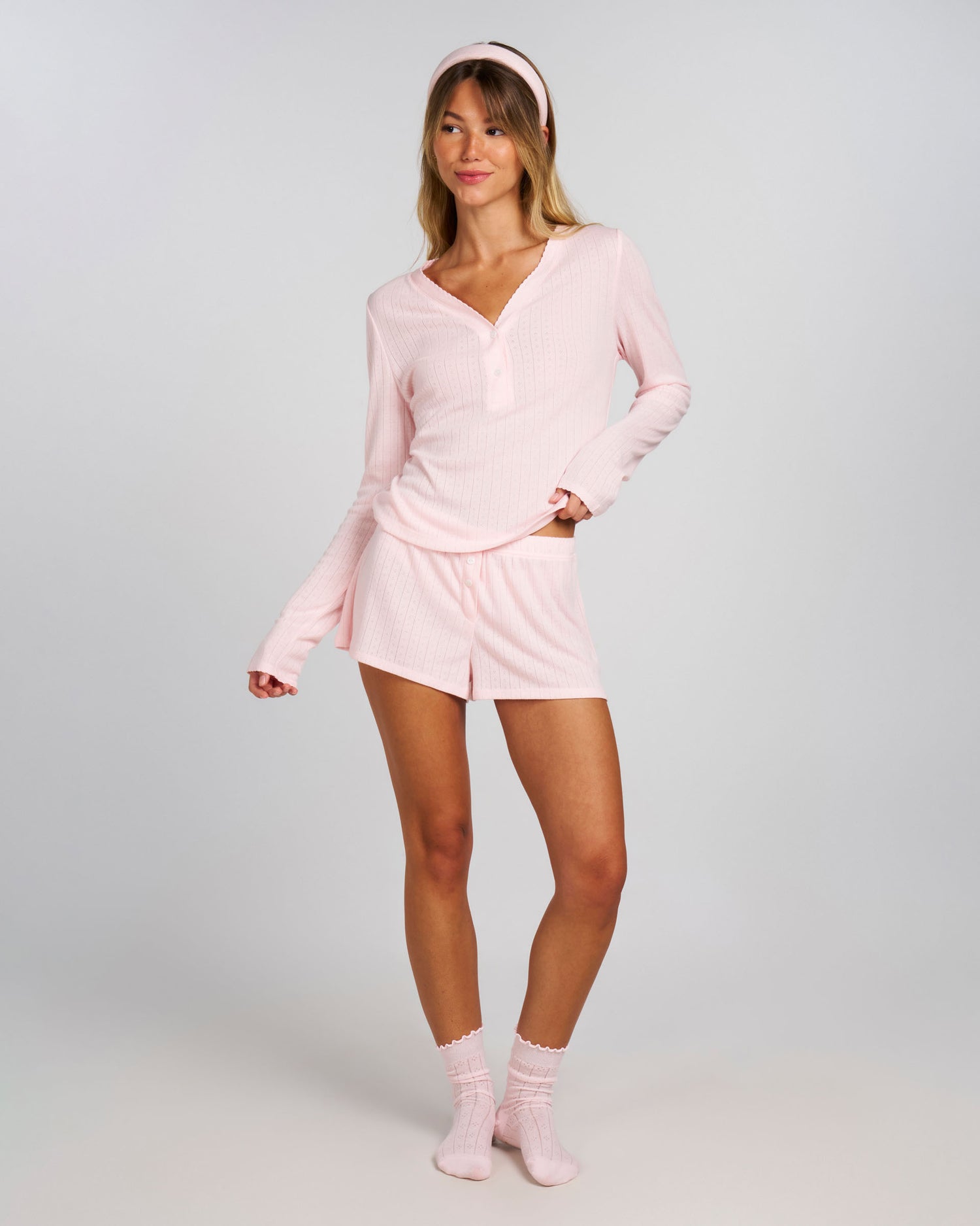 Pointelle Sleep Top - Blush