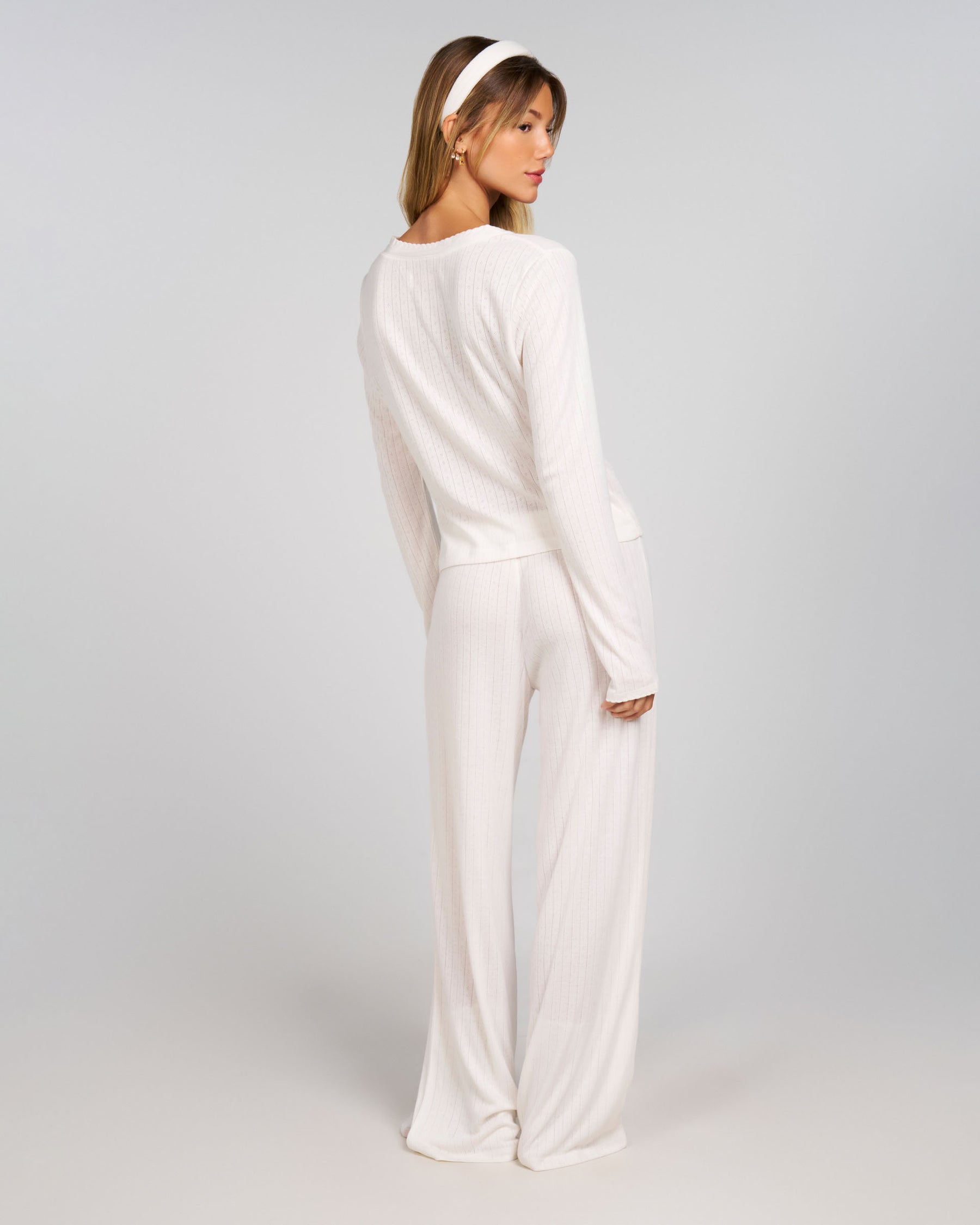 Pointelle Sleep Pants - Pearl