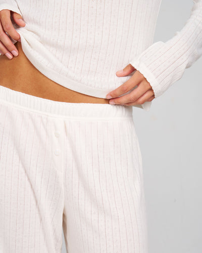 Pointelle Sleep Pants - Pearl