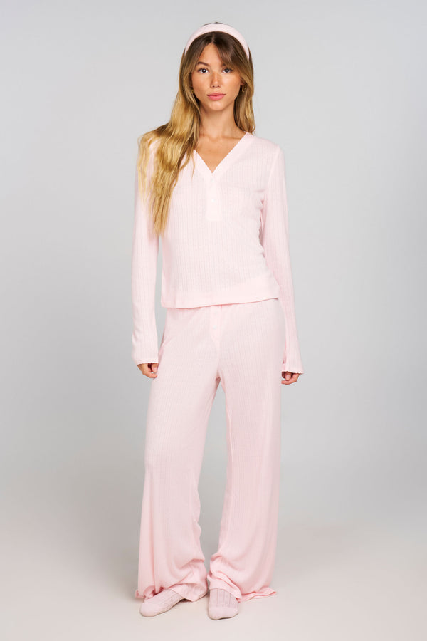 Pointelle Sleep Pants - Blush