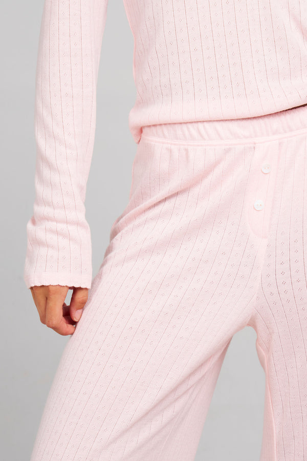 Pointelle Sleep Pants - Blush