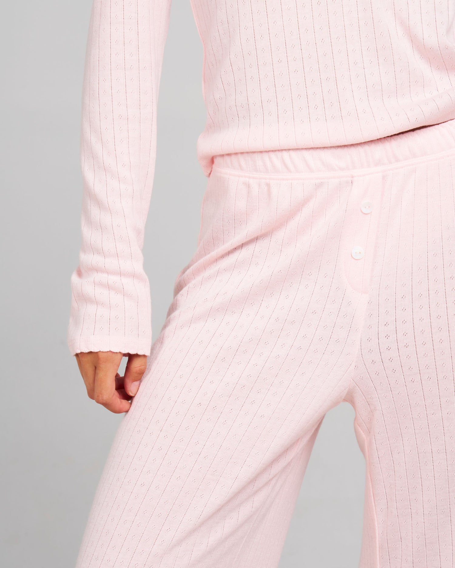 Pointelle Sleep Pants - Blush