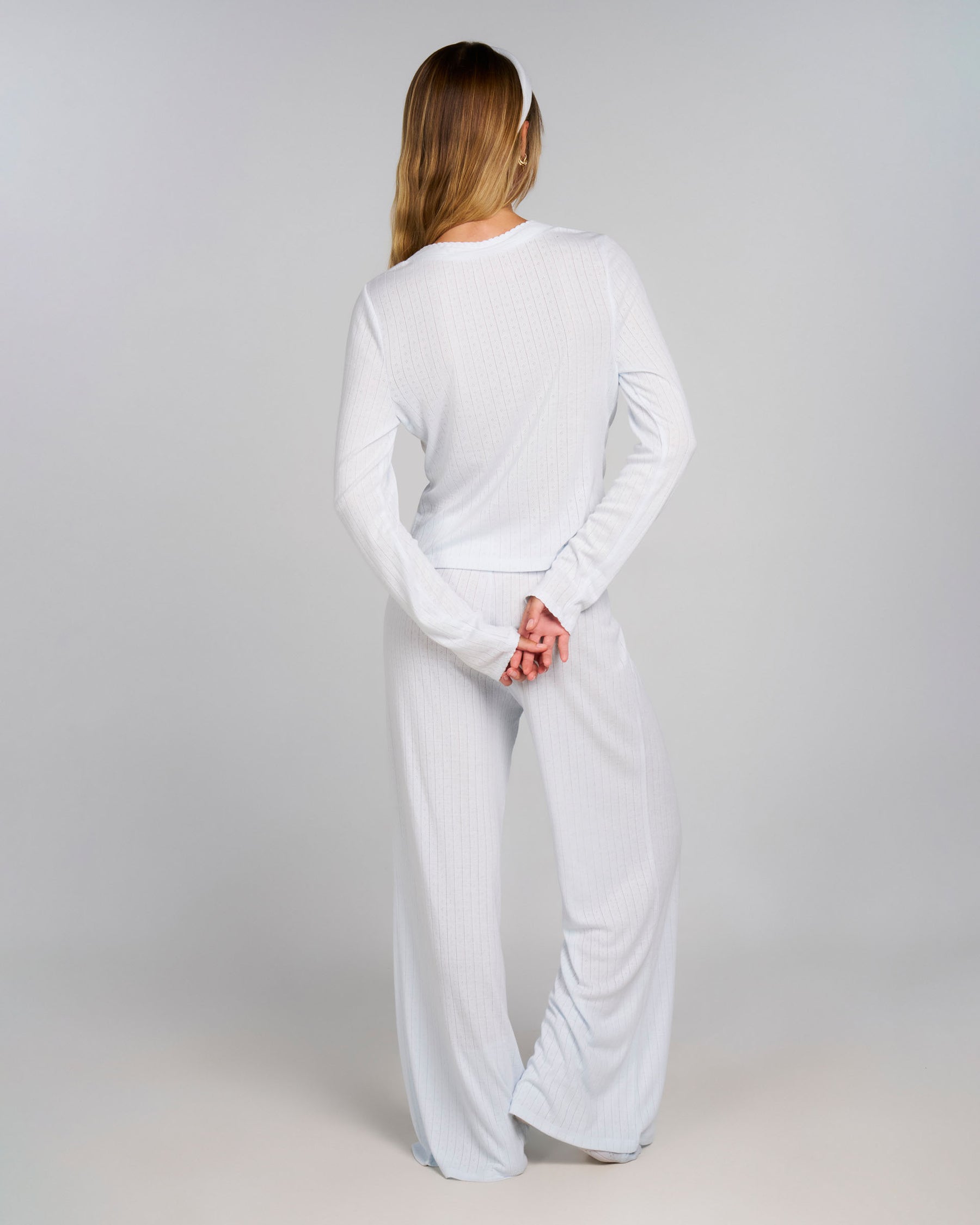 Pointelle Sleep Pants - Powder Blue