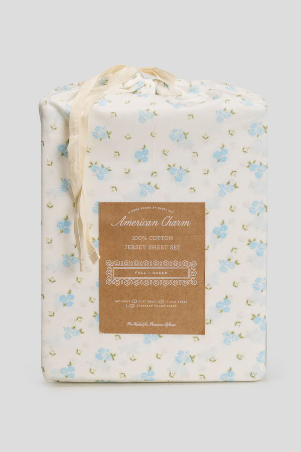 Floral Sheet Set - Powder Blue