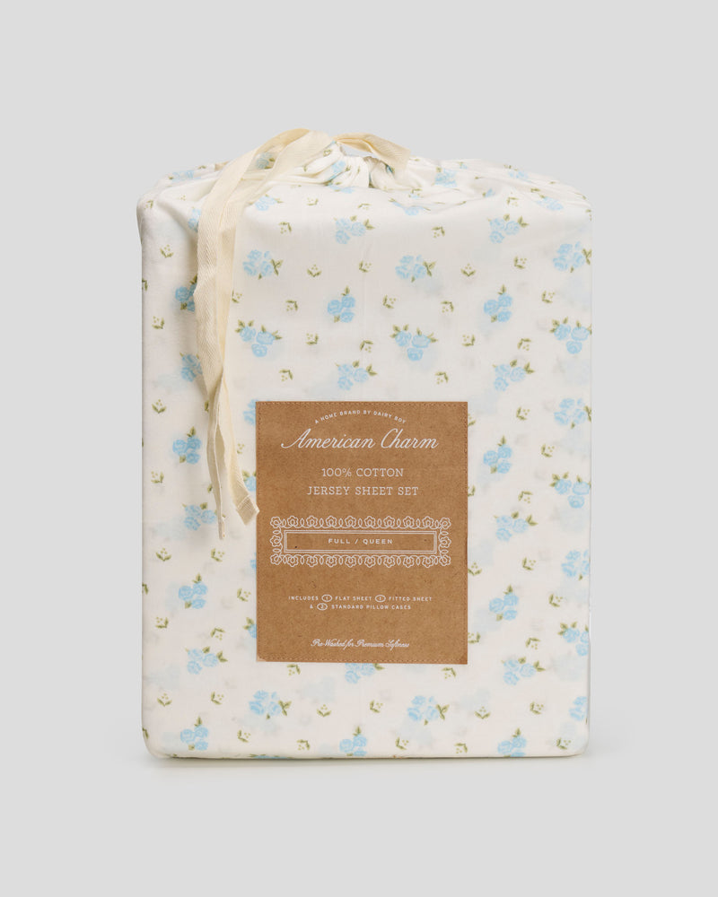 Floral Sheet Set - Powder Blue