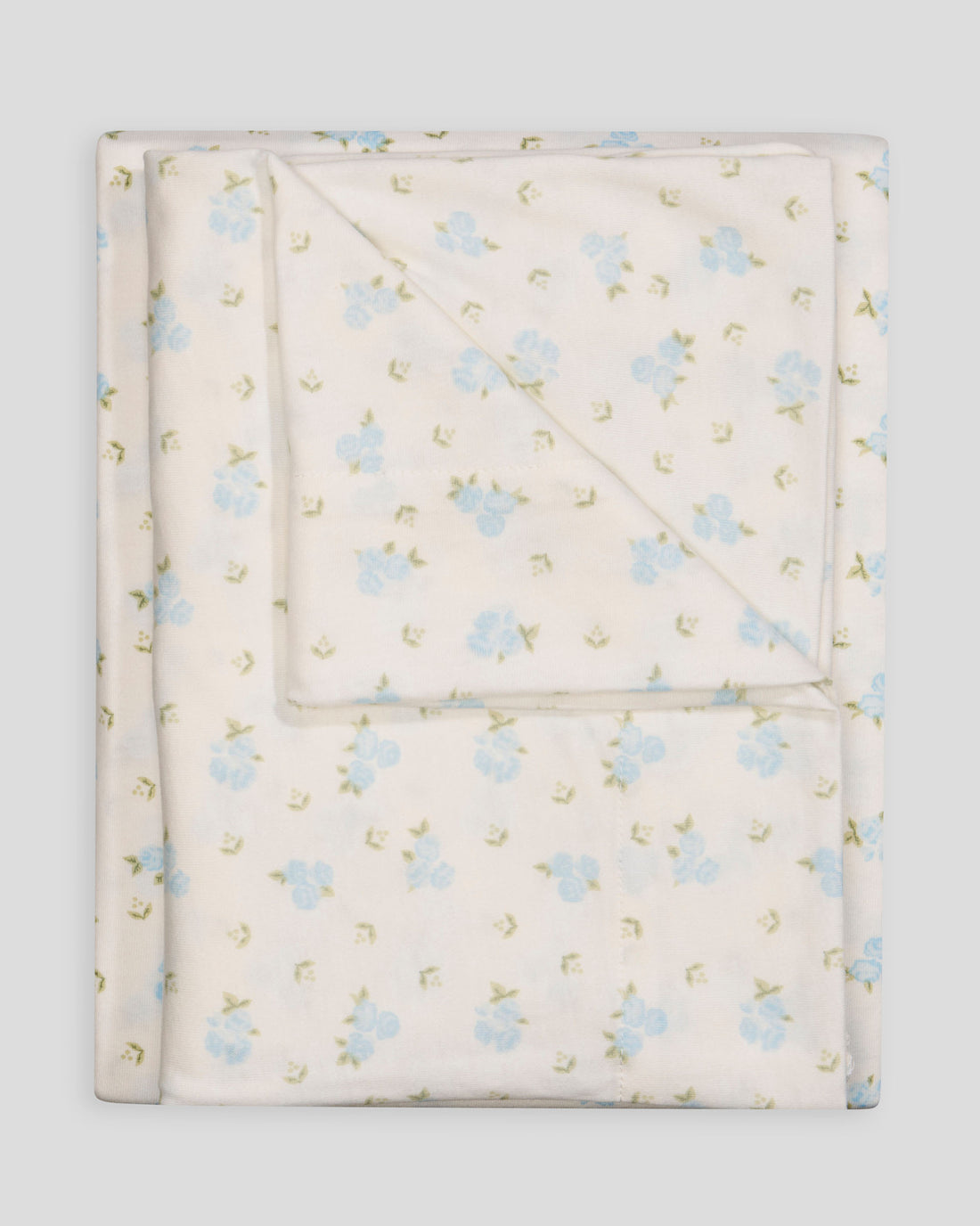 Floral Fitted Sheet - Powder Blue