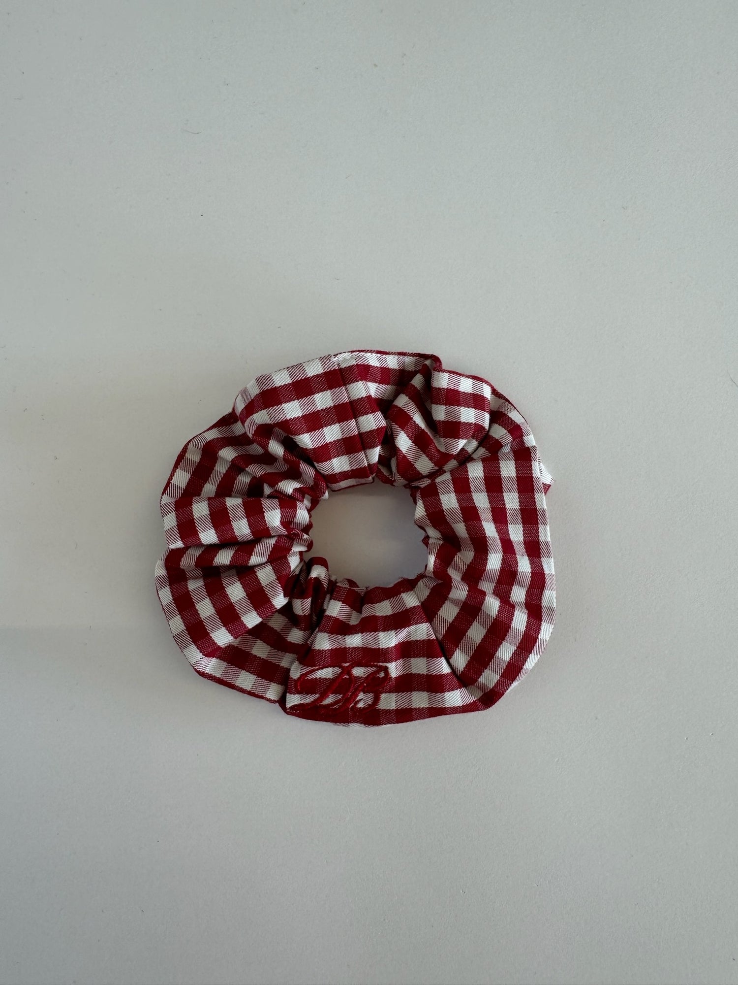 Picnic Gingham Scrunchie - Cherry