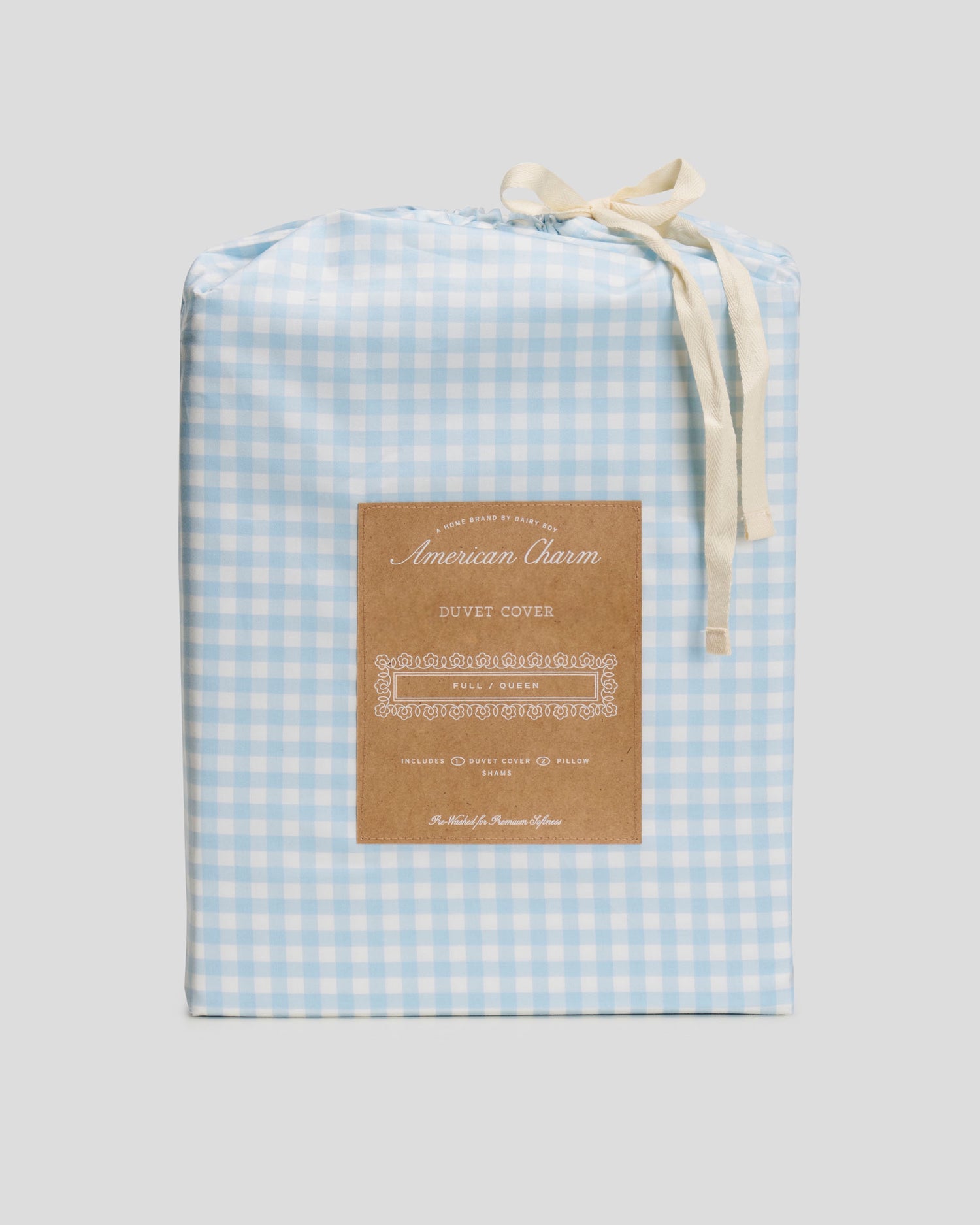 Gingham Duvet Cover - Powder Blue